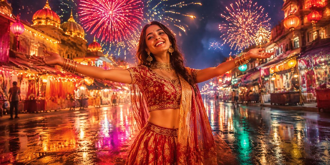 Night market scene in India evoking entertainment and gaming excitement